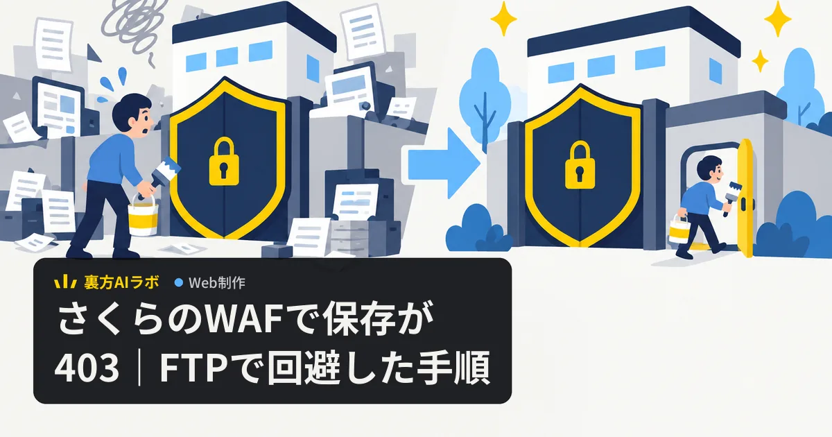 盾の形の門に止められた担当者と、門を閉じたまま横の通用口からペンキ缶を届ける担当者を左右に並べたイラスト